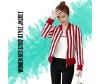 Women Red Strip Style Jacket